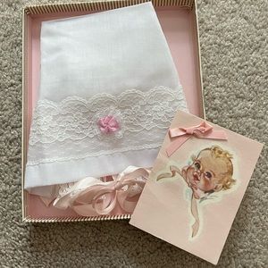 Hanky Bonnet for a new baby girl!